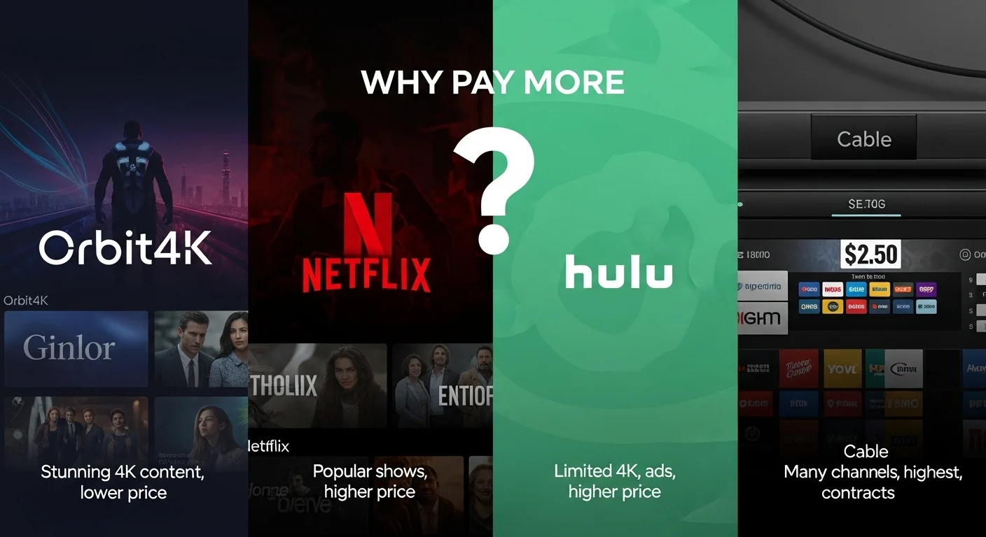 Why Pay More? Orbit4K vs Netflix, Hulu & Cable